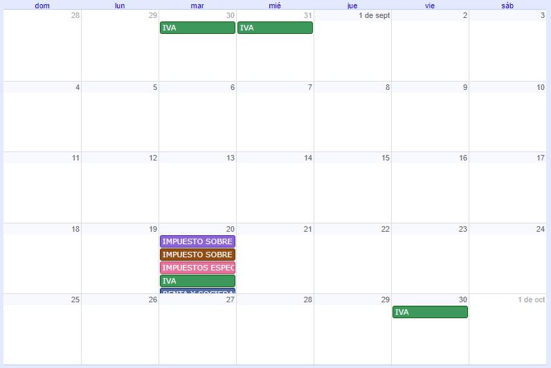 CALENDARIO CONTRIBUYENTE. SEPTIEMBRE 2022