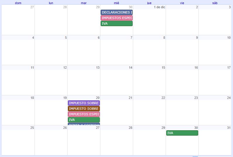 CALENDARIO CONTRIBUYENTE. DICIEMBRE 2022