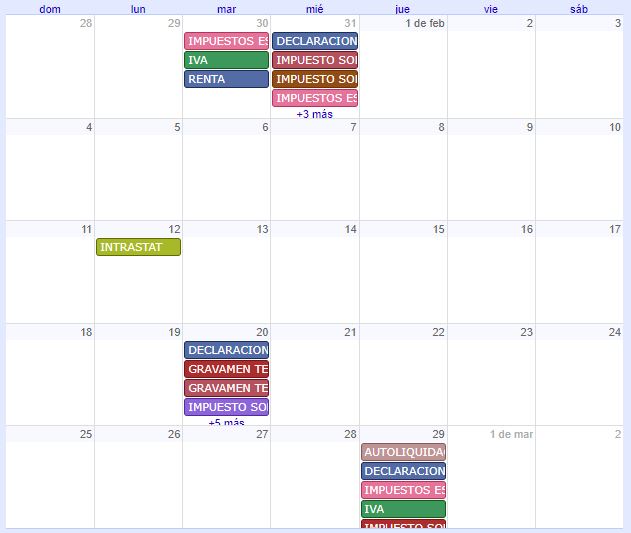CALENDARIO CONTRIBUYENTE. FEBRERO 2024