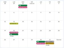 Calendario del contribuyente. Octubre 2025
