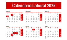 CALENDARIO LABORAL 2025: DESCARGABLE