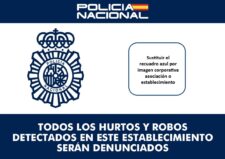La Policía Nacional pone a disposición de los comercios un cartel para prevenir hurtos