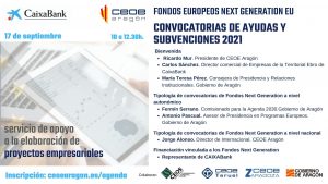 JORNADA: FONDOS EUROPEOS NEXT GENERATION EU. CONVOCATORIAS DE AYUDAS Y SUBVENCIONES 2021