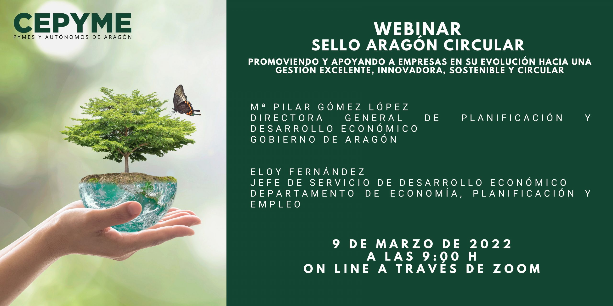 CEPYME ARAGÓN ORGANIZA UN WEBINAR SOBRE EL SELLO ARAGÓN CIRCULAR Y CÓMO CONSEGUIRLO