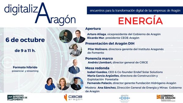 ENCUENTROS PARA LA TRANSFORMACIÓN DIGITAL DE LAS EMPRESAS DE ARAGÓN: ENERGÍA